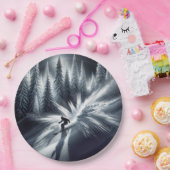 Abfahrtskier im Mondschein Pappteller (Party)