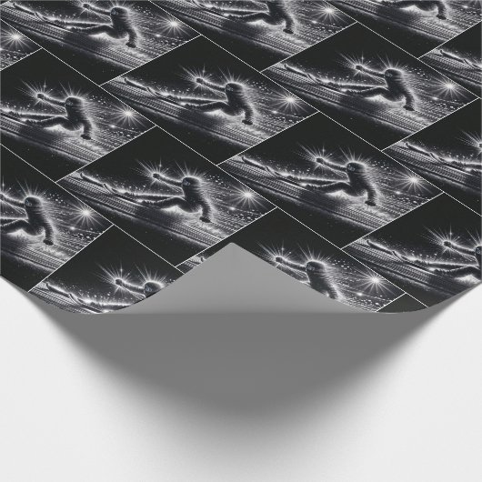 Abfahrtskier mit leichten Wegen Geschenkpapier (Ecke)