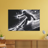 Abfahrtskier mit leichten Wegen Leinwanddruck (Insitu (Wohnzimmer))