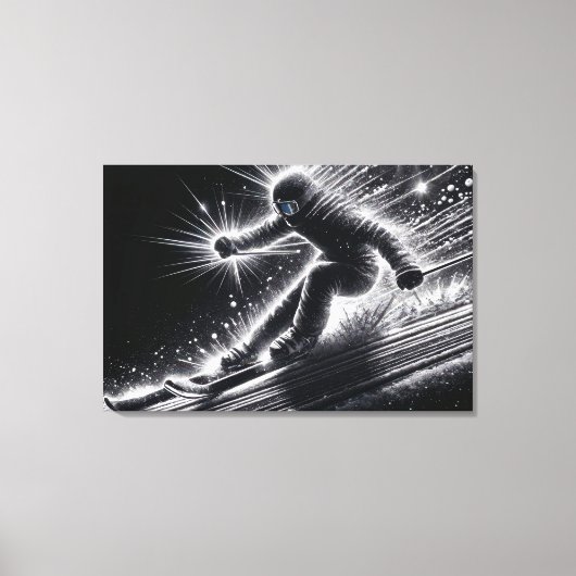 Abfahrtskier mit leichten Wegen Leinwanddruck (Vorderseite)