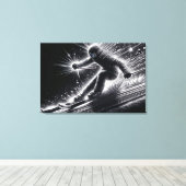 Abfahrtskier mit leichten Wegen Leinwanddruck (Insitu (Holzboden))