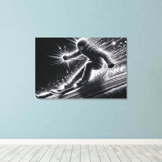 Abfahrtskier mit leichten Wegen Leinwanddruck (Insitu (Holzboden))