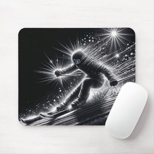 Abfahrtskier mit leichten Wegen Mousepad (Mit Mouse)