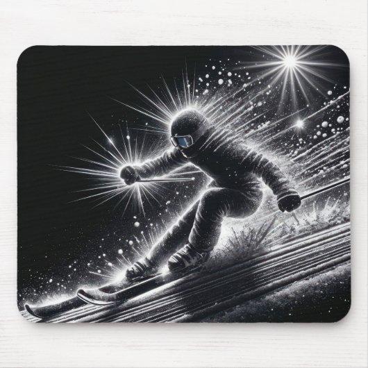 Abfahrtskier mit leichten Wegen Mousepad (Vorne)