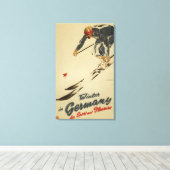 Abfahrtskiläufer - Sport und Vergnügungspromo Leinwanddruck (Insitu (Holzboden))