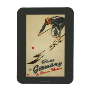 Abfahrtskiläufer - Sport und Vergnügungspromo Magnet