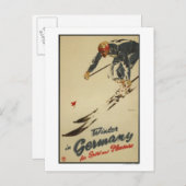 Abfahrtskiläufer - Sport und Vergnügungspromo Postkarte (Vorne/Hinten)
