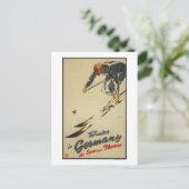 Abfahrtskiläufer - Sport und Vergnügungspromo Postkarte (Stehend Vorderseite)