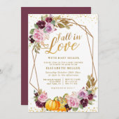 Abfall der lila Blütendusche der Liebe Einladung (Vorne/Hinten)