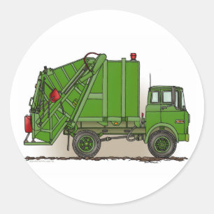 Abfall-LKW-Grün-Aufkleber Runder Aufkleber