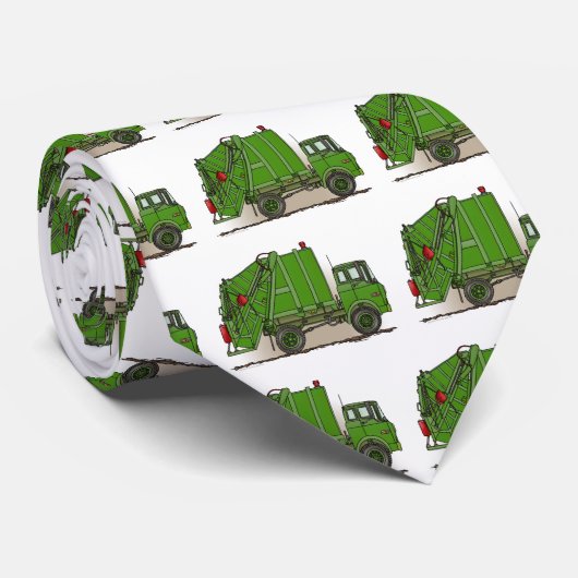 Abfall-LKW-Grün-Krawatte Krawatte (Gerollt)