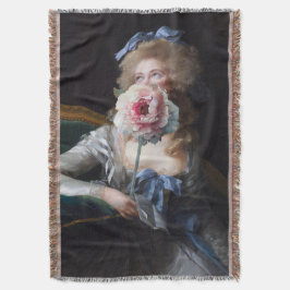 Abfall mit rosafarbener Peonie Decke