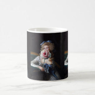 Abfall mit rosafarbener Peonie Kaffeetasse