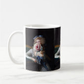 Abfall mit rosafarbener Peonie Kaffeetasse (Links)