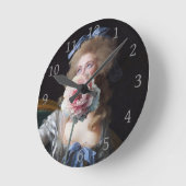 Abfall mit rosafarbener Peonie Runde Wanduhr (Winkel)