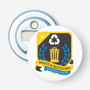 Abfall und Recycelnd Arbeitnehmer Woche Flaschenöf Flaschenöffner