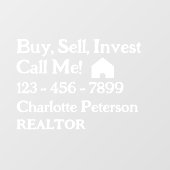 Abfall von kundenspezifischen Realtor-Autos Fensteraufkleber (Blatt)