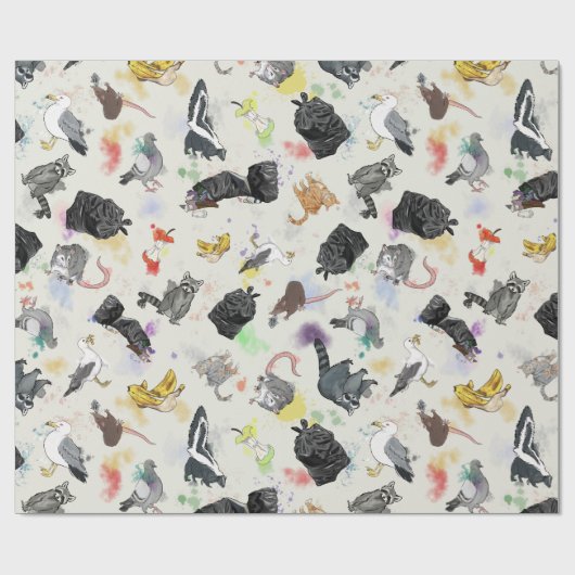 Abfalldepanda und Freunde Geschenkpapier (Flach)