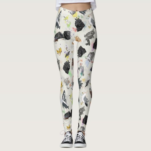 Abfalldepanda und Freunde Leggings (Vorderseite)