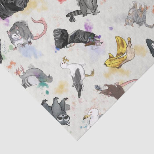 Abfalldepanda und Freunde Seidenpapier (Detail)