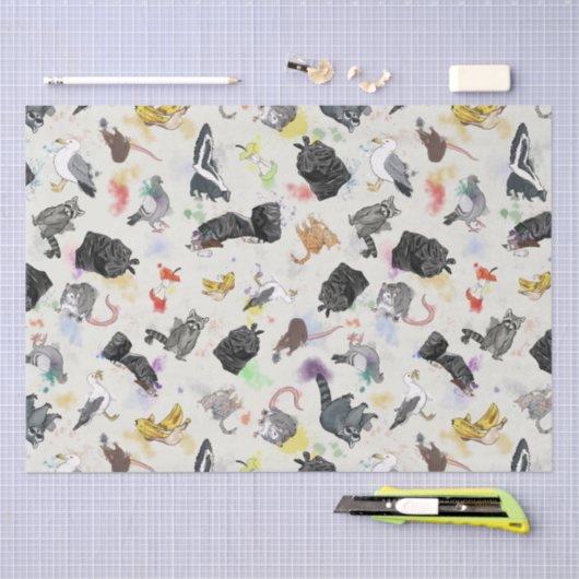 Abfalldepanda und Freunde Seidenpapier