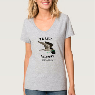 Abfallfalcons Offiziell V-Neck T Shirt - Light Gra