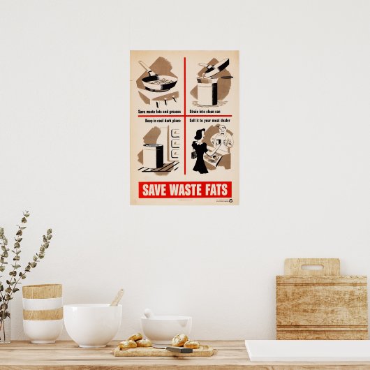 Abfallfettplakat gerettet poster (Küche)