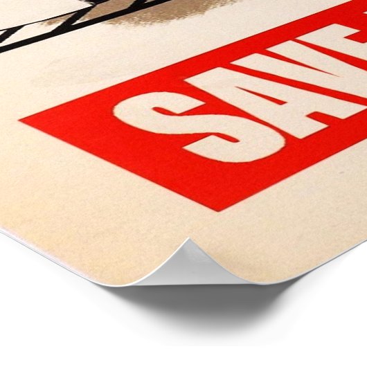 Abfallfettplakat gerettet poster (Ecke)