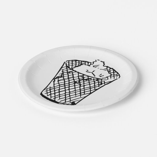 Abfallkörbe Pappteller (Schrägansicht)