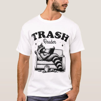 Abfallleser Raccoon Buch Lover Puff T-Shirt