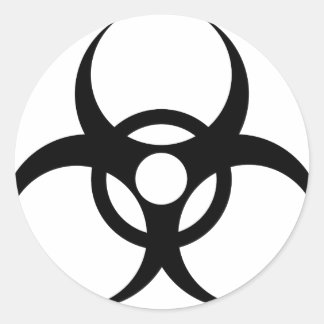 Abfallsymbol für Biogefährdung Runder Aufkleber