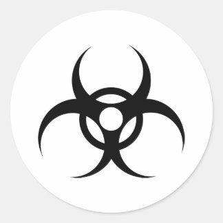 Abfallsymbol für Biogefährdung Runder Aufkleber