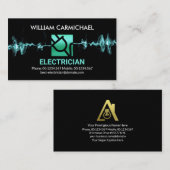 Abfangen des Blitzlichtes Blue Power Plug Electric Visitenkarte (Vorne/Hinten)