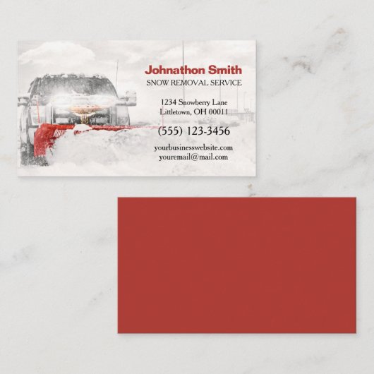 Abfertigungsdienst für den LKW-Pflug Visitenkarte (Vorne/Hinten)