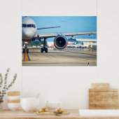 Abflug des Flugzeugs Poster (Küche)