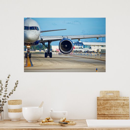 Abflug des Flugzeugs Poster (Küche)