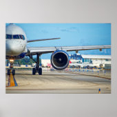 Abflug des Flugzeugs Poster (Vorne)