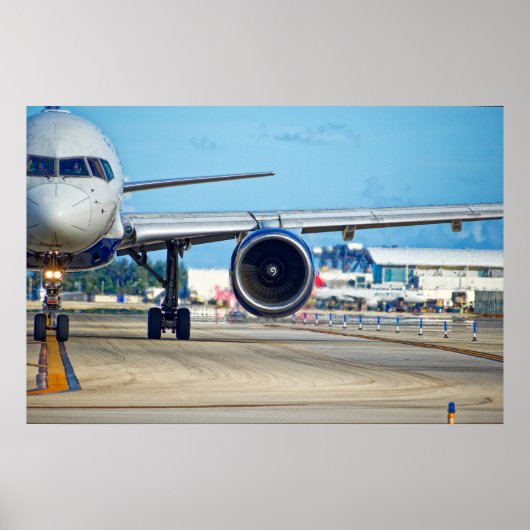 Abflug des Flugzeugs Poster (Vorne)