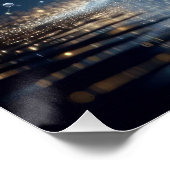 Abfluss reiner, sauberer Wasserblasen auf einem bl Poster (Ecke)