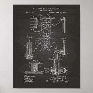 Abfüllmaschine 1890 Patent Art - Tafel Poster