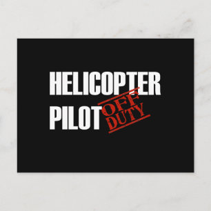 ABGABE HELICOPTER PILOT DARK POSTKARTE