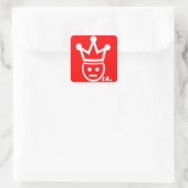 Abgabe IX Aufkleberrot Quadratischer Aufkleber (Tasche)
