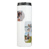 Abgänger 2026 Senior-Foto-Collage-Monogramm Thermosbecher (Rückseite)