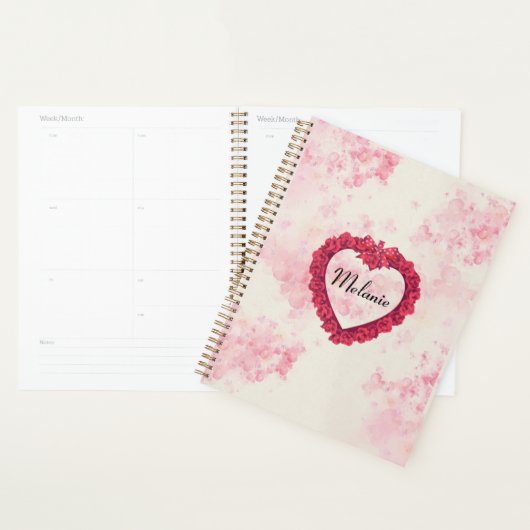 Abgeblendete Aquarellbilder mit rotem Herz Planer (Anzeige)