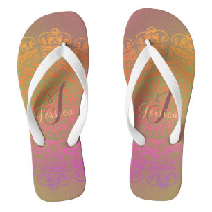 Abgeblendete Mongram Mandala Flip Flops Badesandalen