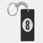 Abgeblendeter 8-Ball-Billiard-Spieler Schlüsselanhänger (Vorderseite links)