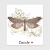 Abgeblendeter rosafarbener Schmetterling Aufkleber (Blatt)