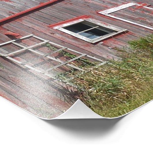 Abgeblendeter Roter Stall Fotodruck (Ecke)