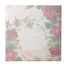 Abgeblendeter Vintager Blumenbrief Fliese