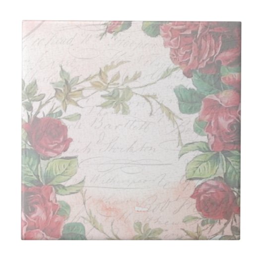 Abgeblendeter Vintager Blumenbrief Fliese (Vorderseite)